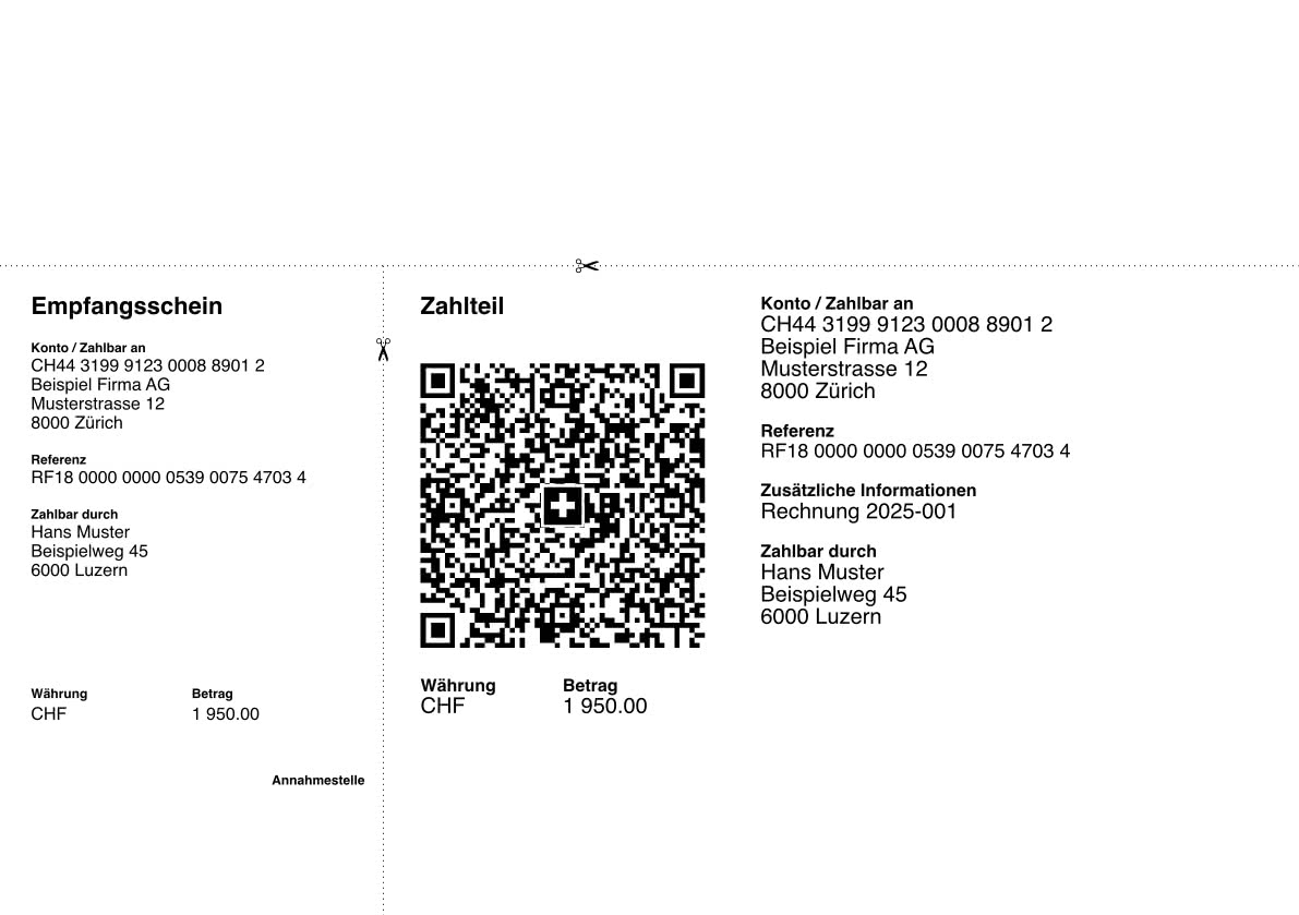 Example Invoice with Swiss QR Bill
